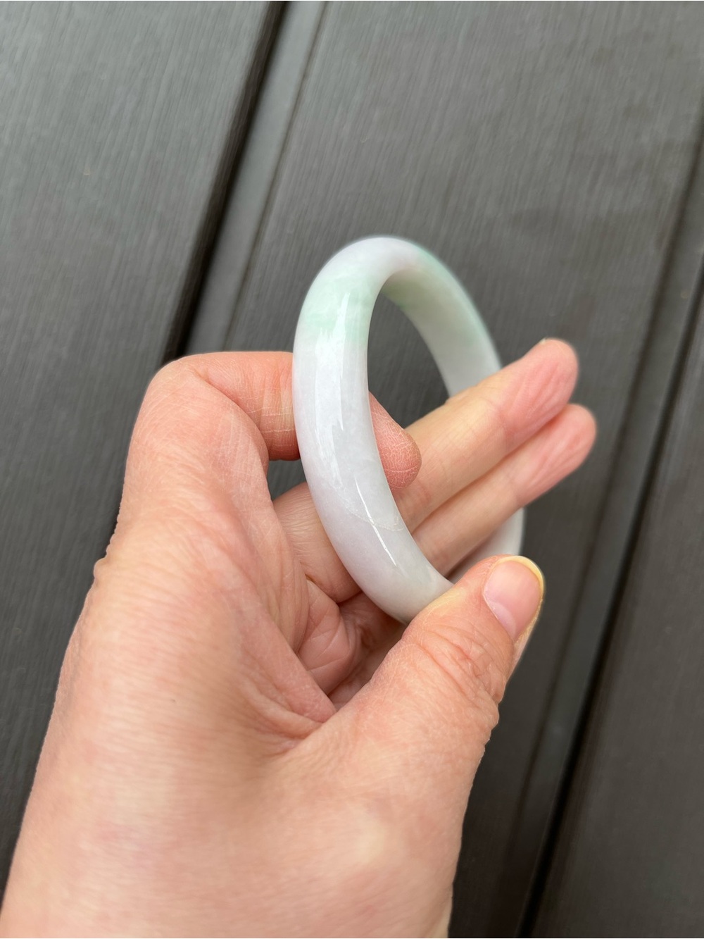 BW089-RM 56.2mm Certified Untreated Grade A Burmese Jadeite Bangle Jade Bracelet - Picture 8 of 16